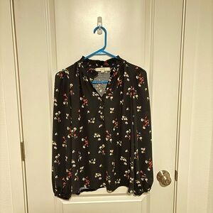 Loft Floral Black Blouse